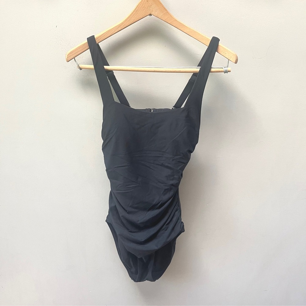 Athleta Ruched One Piece Swimsuit‎ Adjustable Straps Black Size XS